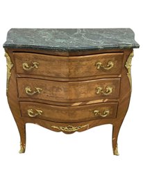 Vintage French Style Ormolu Marble Top Commode Chest