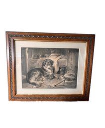 Antique Engraving 1873 After Edwin Douglas The Highland Hearth
