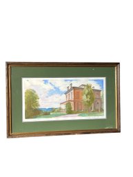 Original Signed Watercolor By P M Lovell Of The James House NY