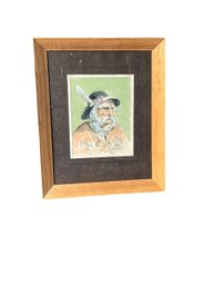 Signed Framed Watercolor Of A Sea Captain