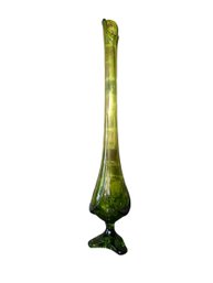 Vintage MCM Green X Large Swung Glass Vase