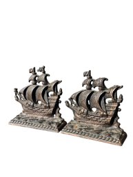 Antique Cast Iron Sailing Ship Bookends