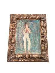 Edna Hibel Original Mixed Media Painting Signed Dated 1968