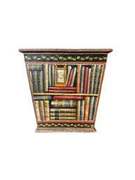 Vintage Wooden Library Books Trashcan