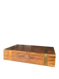 Vintage Wooden And Brass Campaign Style Box