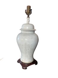 Vintage Dehua Style White Chinese Porcelain Ginger Jar Lamp