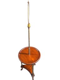 Awesome Bamboo Shaped Brass Leg Mahogany Table Floor Lamp