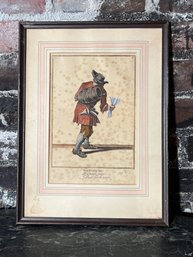 Hand-coloured London Engraving By Marcellus Lauron (Laroon) Fine Writing Inks