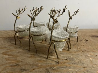 Decorative Reindeer Candle/tea Light Holders 7' Metal/glass 6 Count