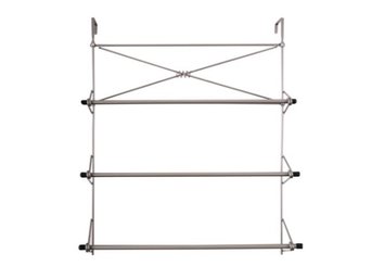 Zenna Home Towel Rack Over The Door Cross Style Satin Nickel Steel