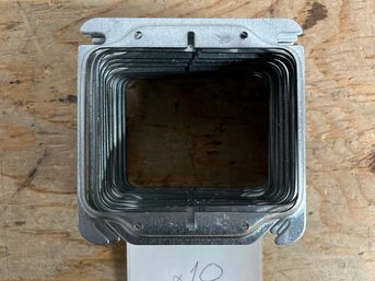 Mulberry 4' Square Outlet Box Cover 1/2' Raise 2 Device Metal 10 Count
