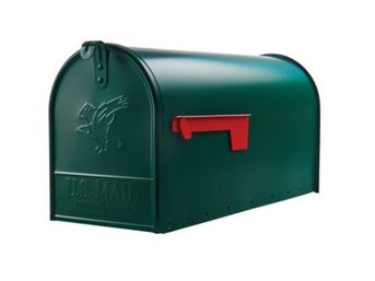 AM Elite Large Steel Post Mount Mailbox Green