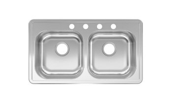 Kindred Stainless Steel Top-mount 33' X 19' Double Bowl Kitchen Sink