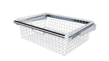 Rubbermaid Metal Wire Sliding Storage Basket For Closet Organizer Kits