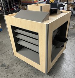 Rolling Store Display With Shelving 3' X 3' X 4'