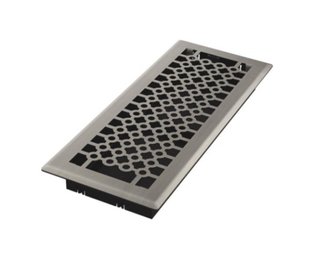 Imperial 4' X 12' Brushed Nickel Steel Floor Registers 8 Pack