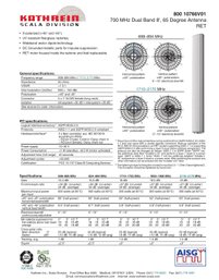 Kathrein 700mhz Dual Band 8'65 Degree Antenna