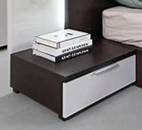 Modrest Gamma Italian Nightstand Set Brown Oak/gray Gloss 22-1/2' X 18' X 8-34'