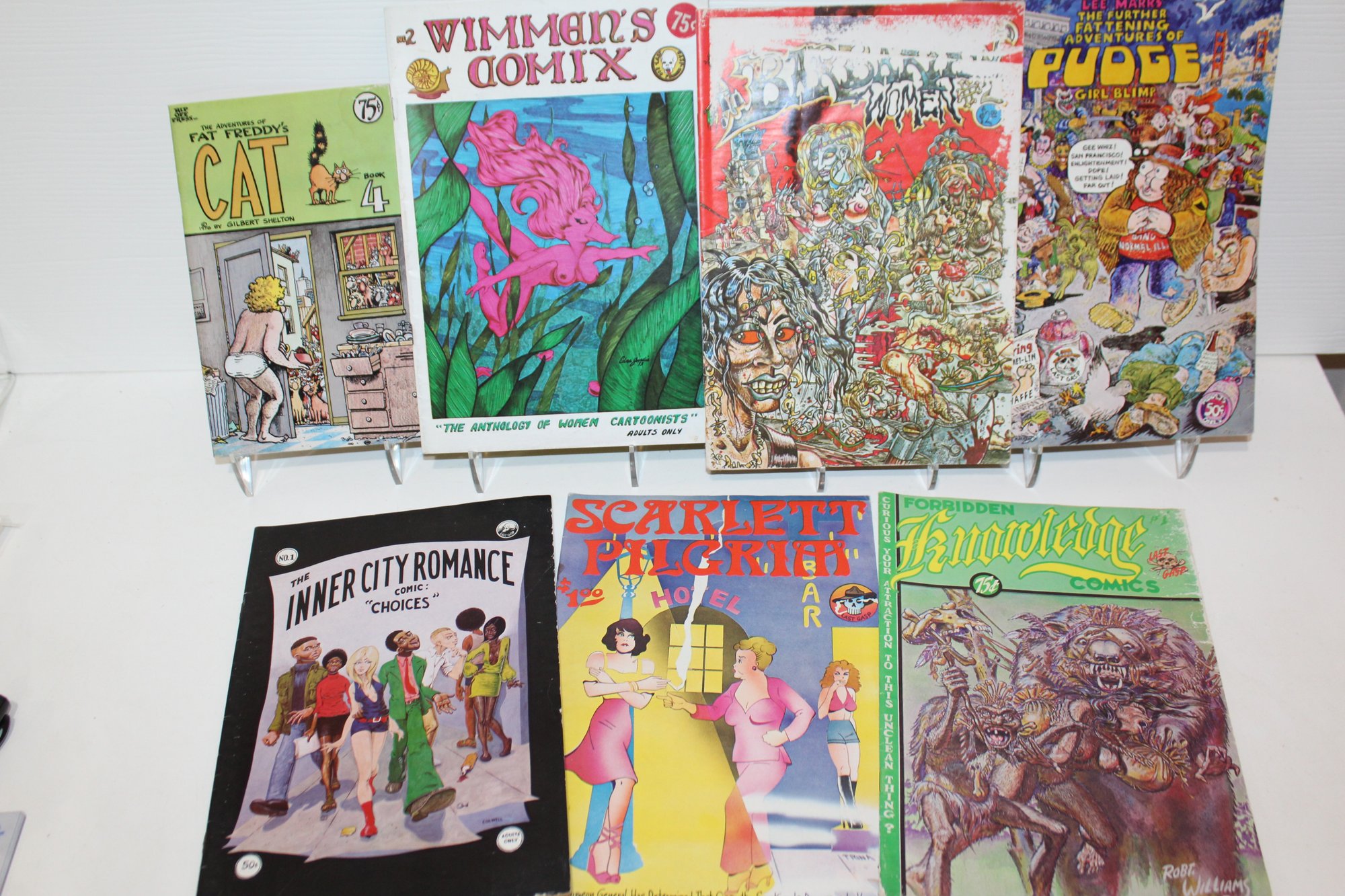 7-1970s Very Collectible Underground Comics, Rarities - Wimmins