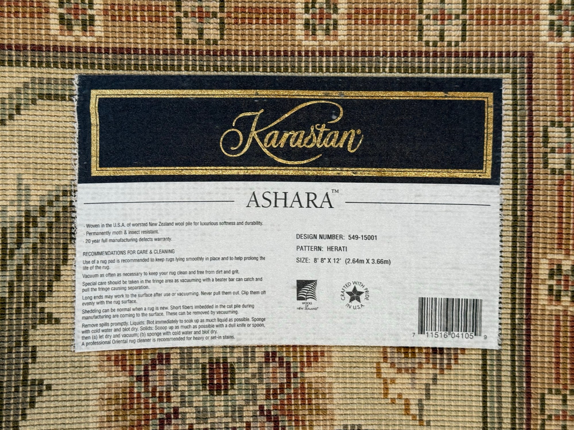A Gorgeous High-Quality Ashara Rug By Karastan, In 100% New Zealand ...