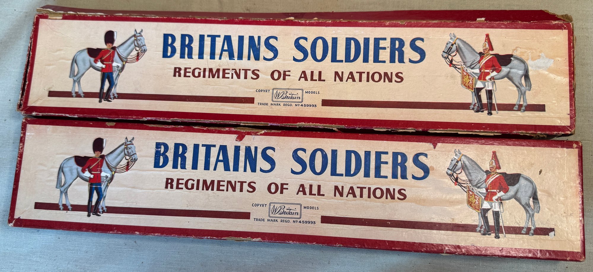 Two Boxes Of Vintage Britains Soldiers Regiments Of All Nations ...