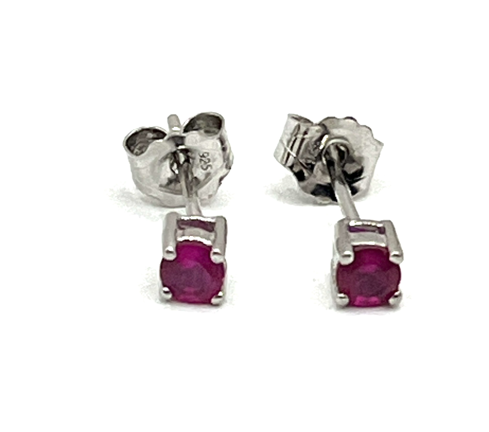 Ice Pink Stone Sterling Silver Stud Earrings plated in 18K Gold main image 0