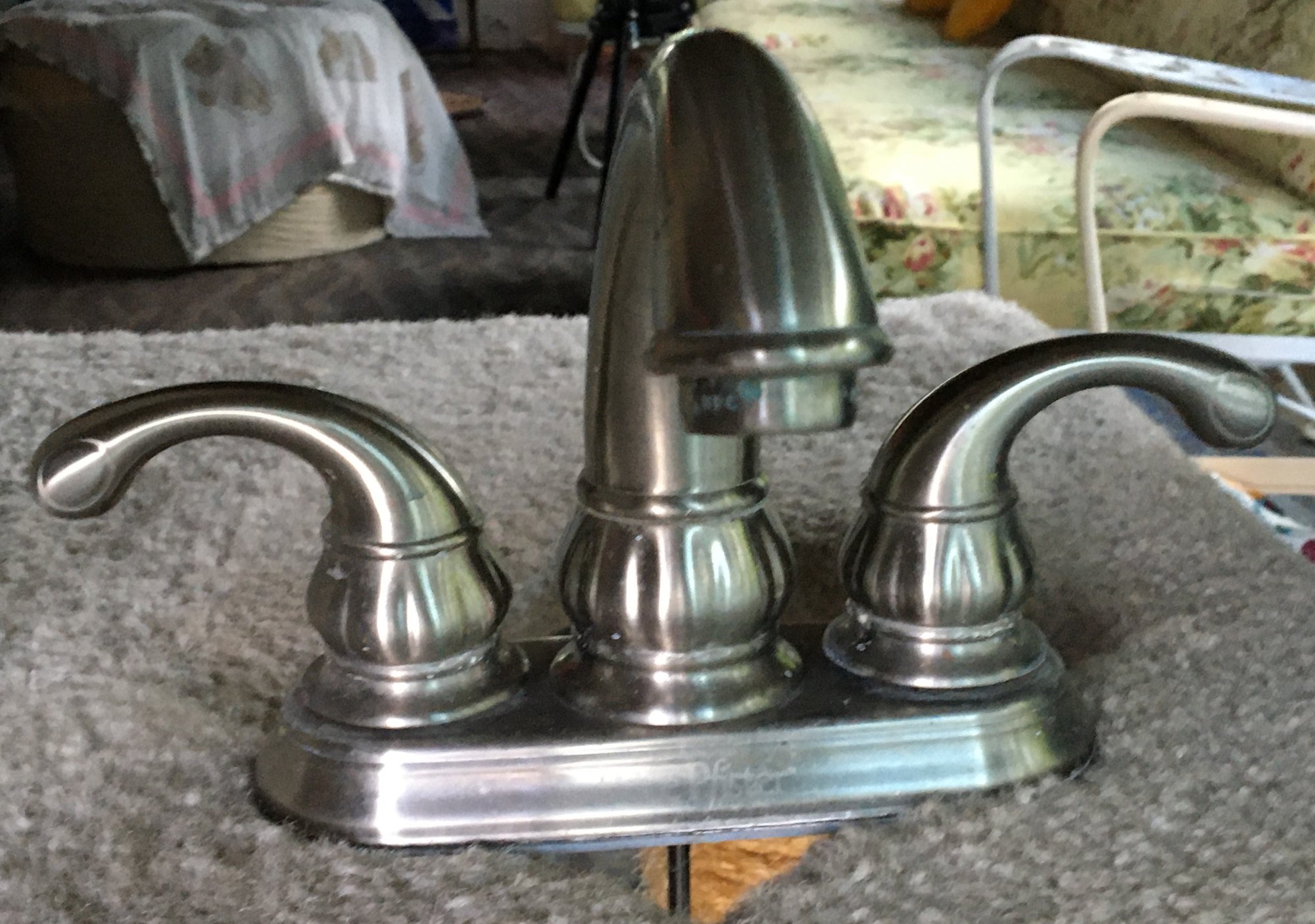 Brushed Stainless Bathroom Faucet - Used / Removed / Works #11092 ...