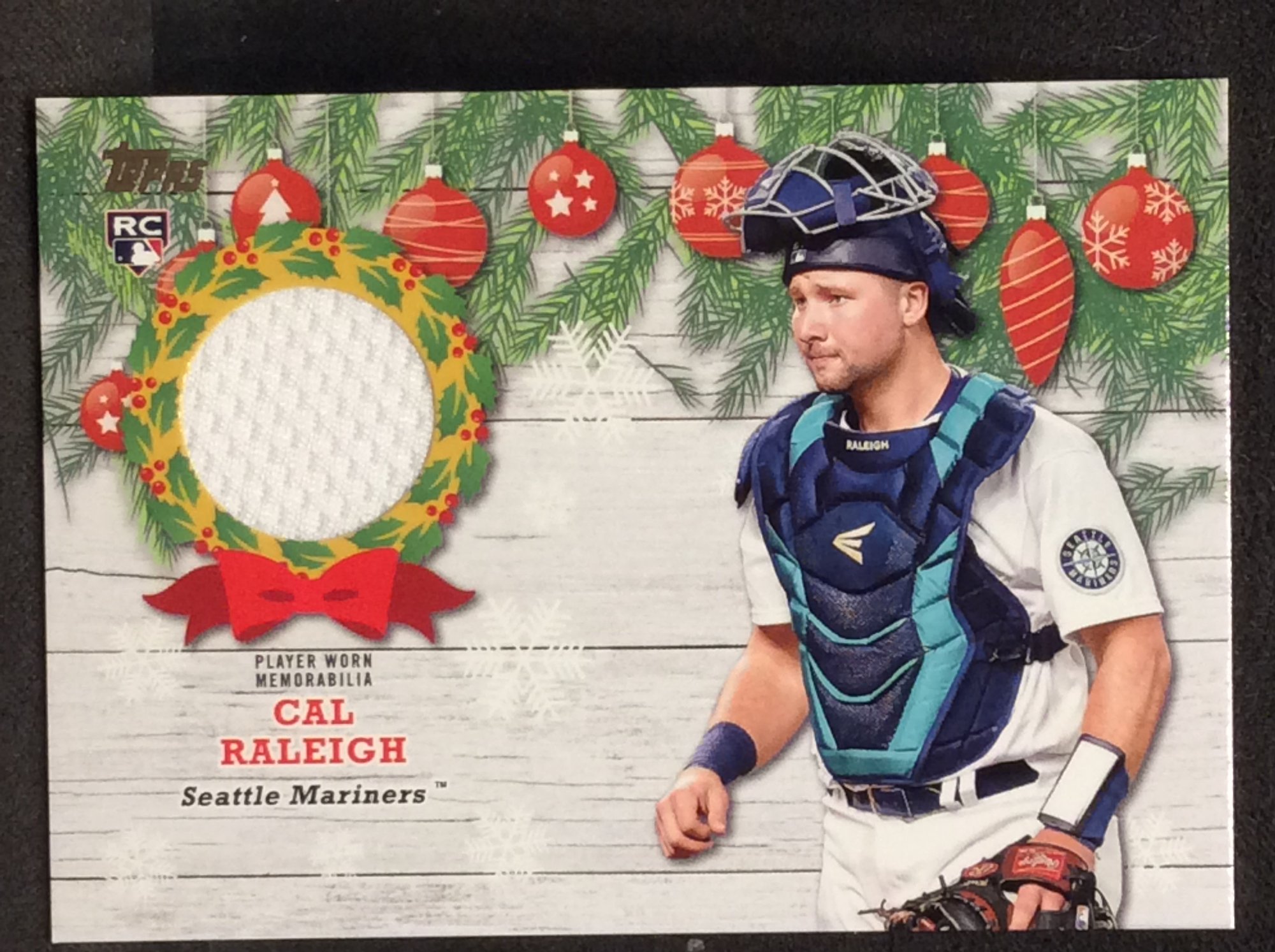 2022 Topps Walmart Holiday Mega Cal Raleigh Rookie Jersey Relic Card ...