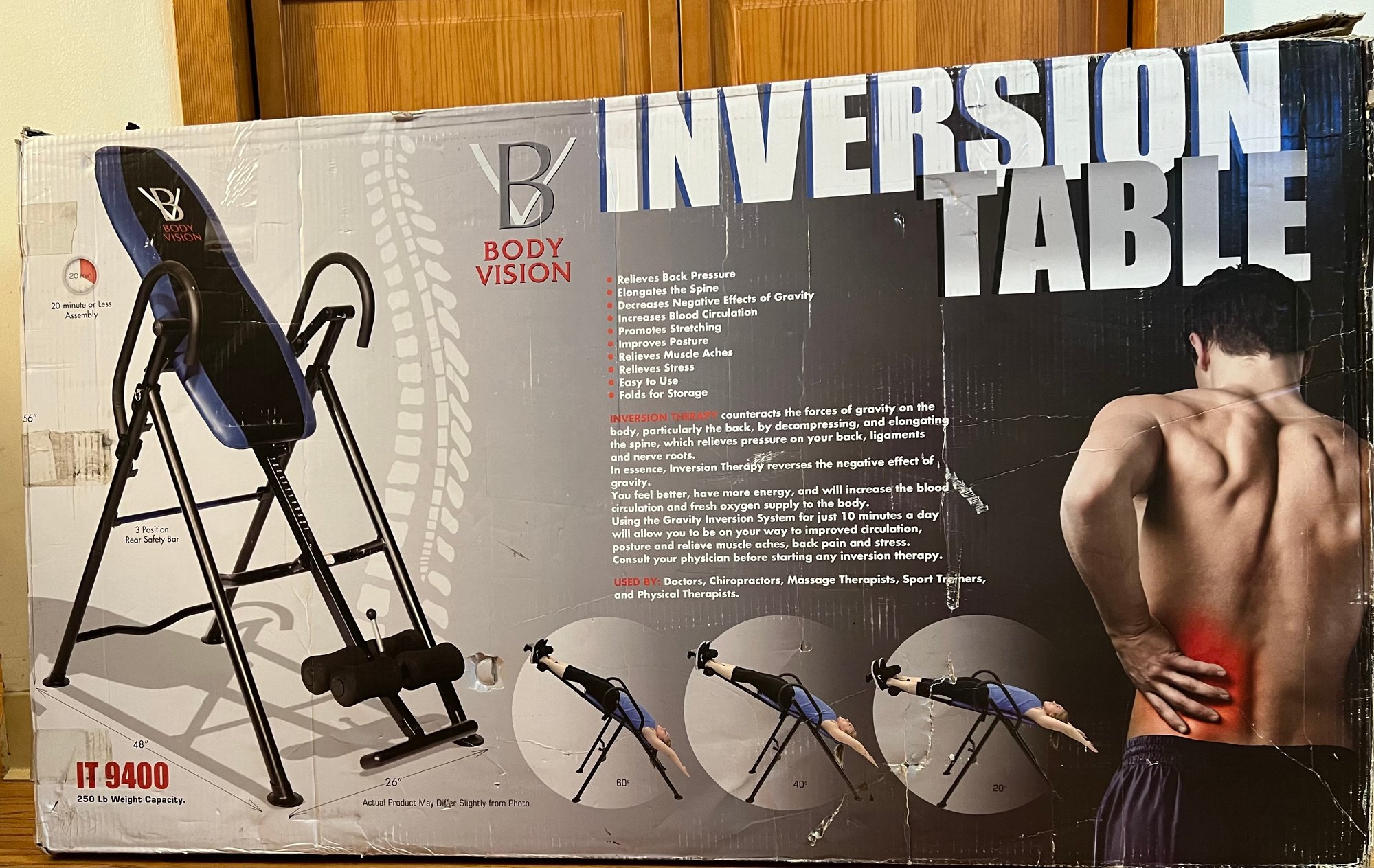 Body Version Inversion Table New Body Vision IT9400 Inversion Table With 250lb Capacity #2230989 ...