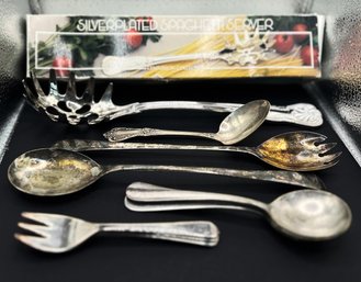 Group Of Silverplated Serving Pieces - 9 Pieces
