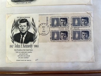 Framed John F. Kennedy Memorial First Issued  Stamped Envelope