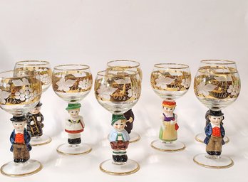 Goebel Hummel Figurine Wine/ Cordial Glasses  Set Of 8 (mo)