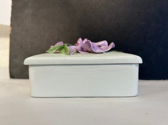 Purple Flower Porcelain Trinket Box