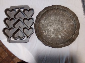 Heart Mold Pewter Plate