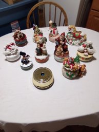 Lot Of 12 Music Boxes Christmas Style