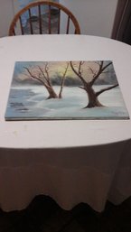 Artwork On Canvas Signed By Artist With Message On The Back