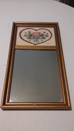Mirror With Floral Heart Design On Top