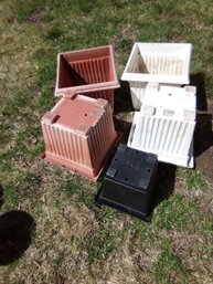 Lot Of 5 Square Planters