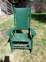 Outdoor Green Wicker Rocking Chair
