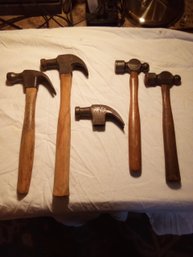 Lot Of 5 Hammers One Without Handle