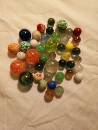 Lot Of 43 Various Sized Marbles
