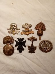 Lot Of 7  Vintage Military Cap Badges