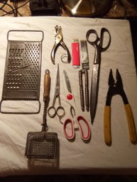 Miscellaneous Lot Of Scissors And Other Items