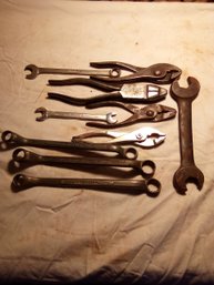 Lot Of 10 Wrenches And Pliers Some Vintage