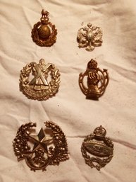 Lot Of 6 Military Cap Badges