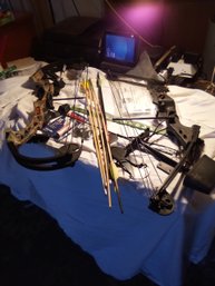 Lot Of 2 Kids Bows With Arrows And Other Attachments