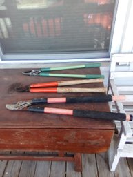 2 Pairs Of Loppers And A Pair Of Bolt Cutters