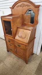 Solid Oak Side By Side Secretary Desk
