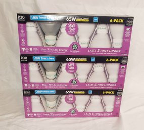 New - 3 Boxes Of 6 R30 Light Bulbs (18 Bulbs) 65w Replacement - 2 Of 3