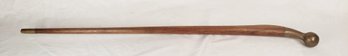 Wooden Walking Stick With Brass Handle & Tip